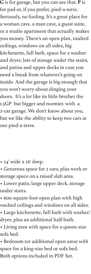 G is for garage, but